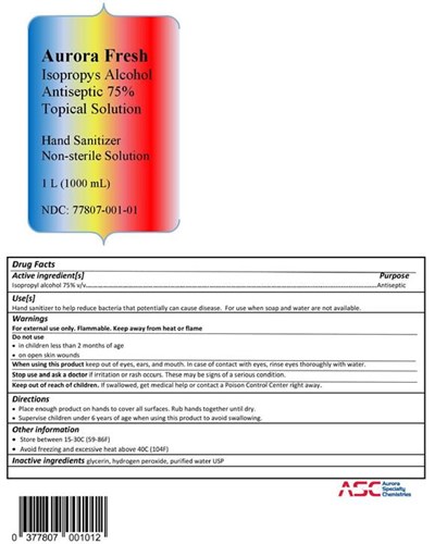 Image Description (Aurora Fresh Isp Sanitizer Label 0)
